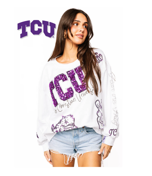 TCU All Over Sweatshirt