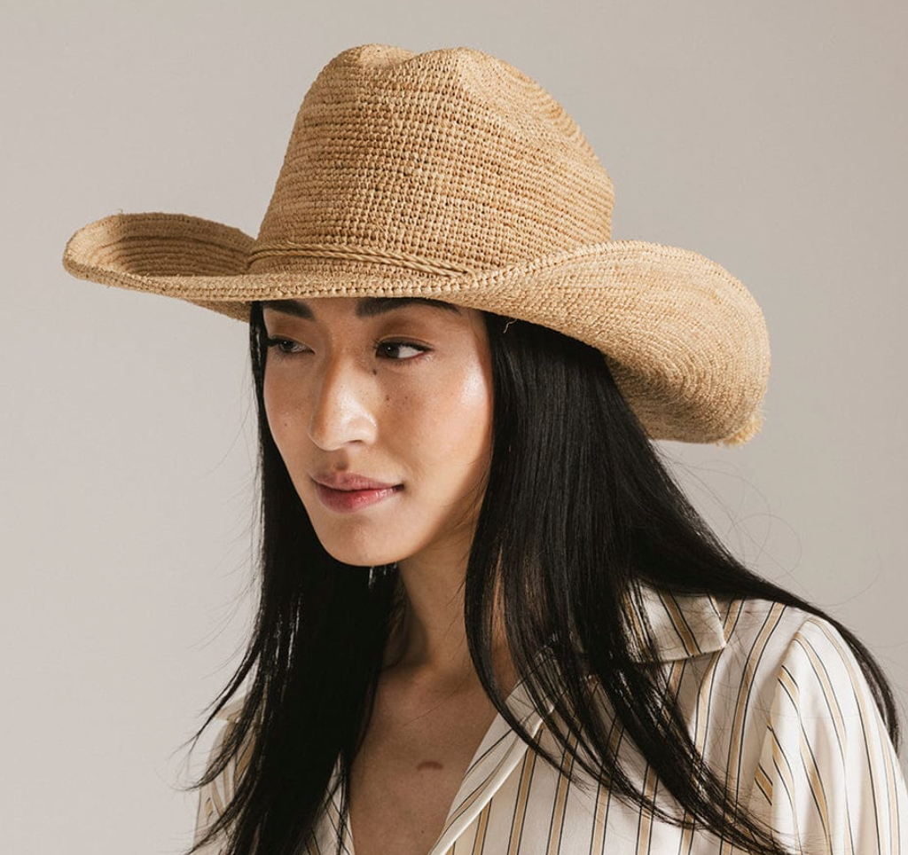 AMES PACKABLE STRAW COWBOY HAT