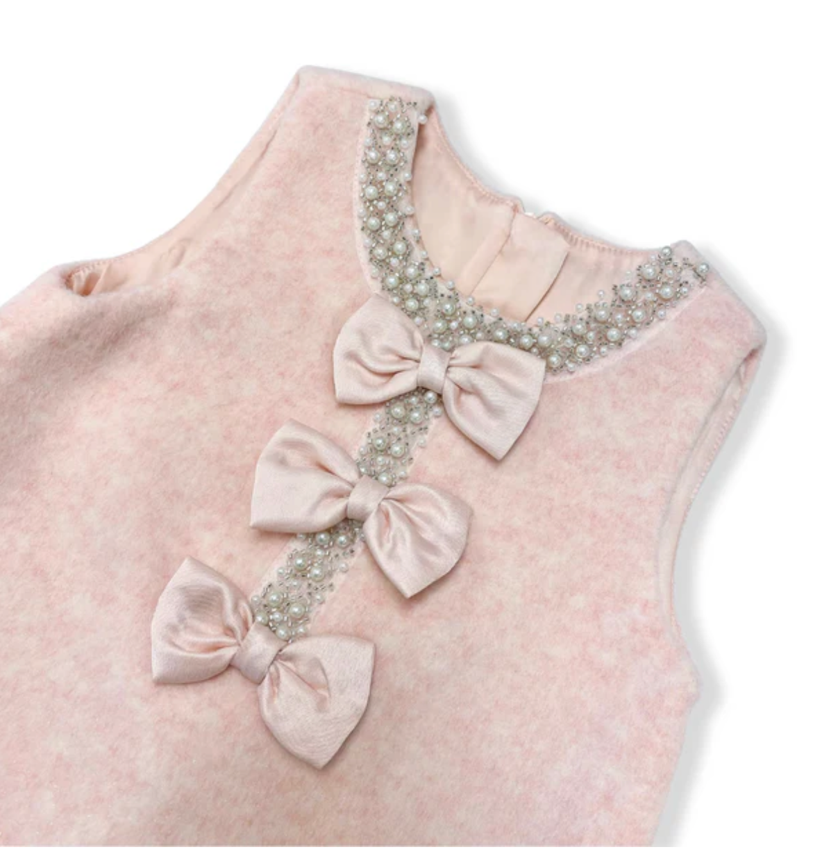 Big Bows Sleeveless Wooly Dress