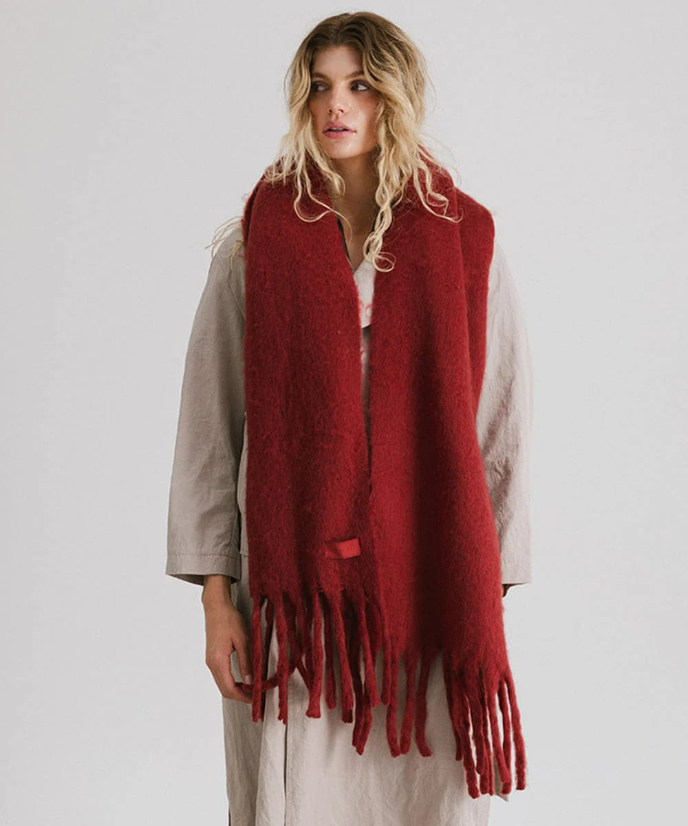 MIK Oversized Scarf- Burgundy