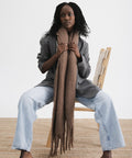 Mik Oversized Scarf- Brown